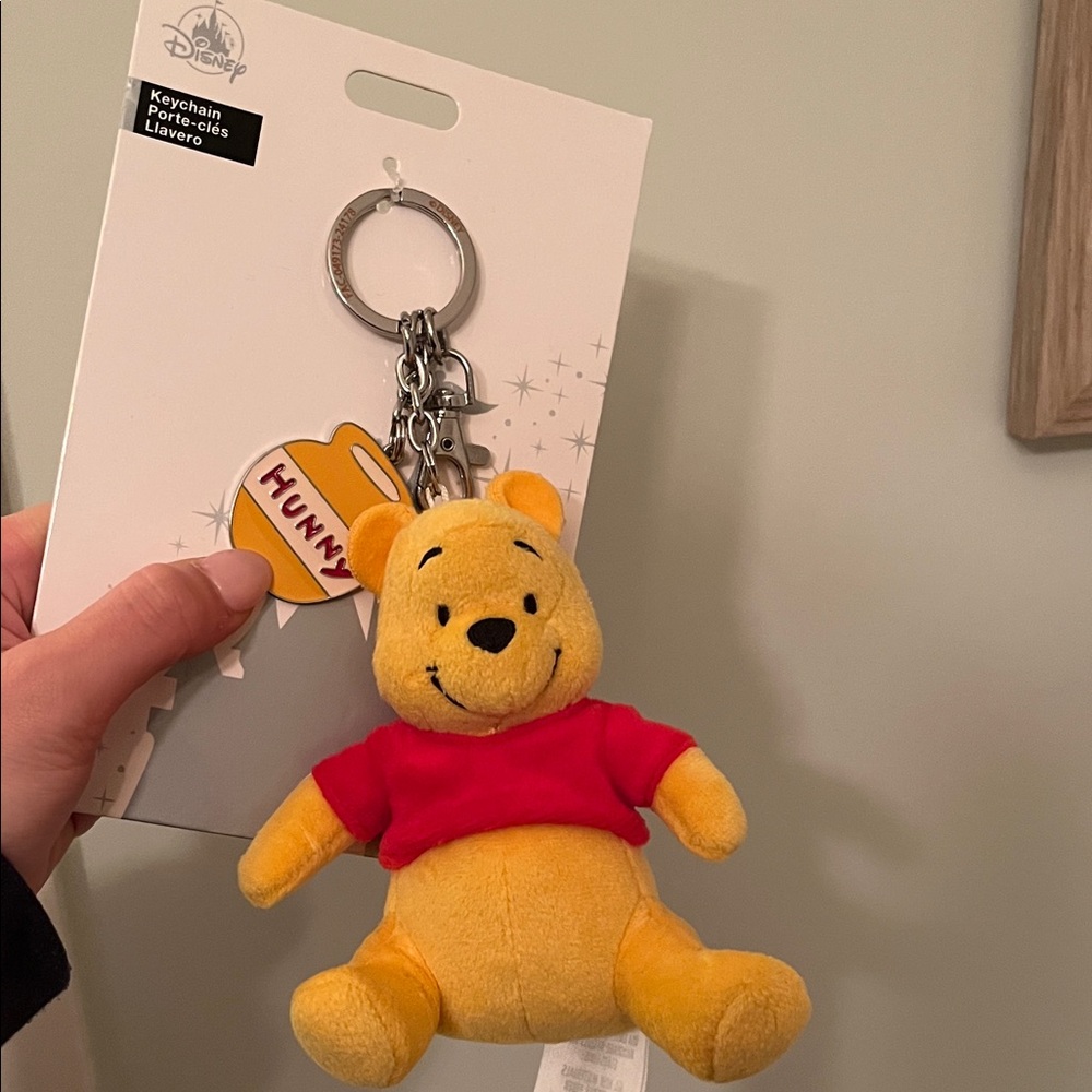 Disney Winnie the Pooh Yellow and Red Plush Keychain